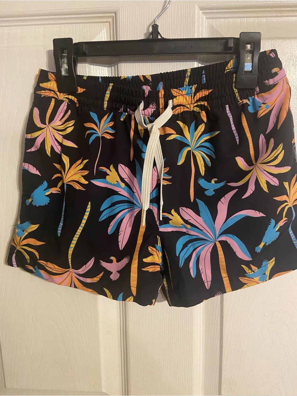 EUC Boys Chubbies Colorful Palm Tree Swim Trunks Sz Sm Yth 8/9 Shorts W/pockets